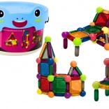 Magnetické stavebnice s podsvícením v kýblu 80 dílků