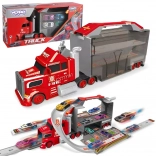 Woopie hasičský kamion s garáží a závodní dráhou