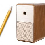 Ruční ořezávátko s nádobou a nastavitelnou čepelí hnědá