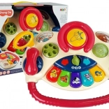 Interaktivní volant pro děti s piánkem, zvuky zvířat a telefonem