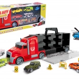 Tahač s autíčky a vrtulníkem 42 cm