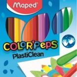 Trojhranné plastové pastelky MAPED Color'Peps PlastiClean, 12 ks