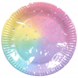 Papírové párty tácky pastelové 23 cm