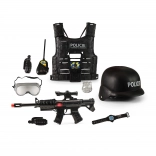 Policejní vesta s českými nápisy a příslušenstvím – dětská sada policisty