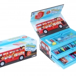 Výtvarný kufřík pro děti s motivem autobusu, 31 ks