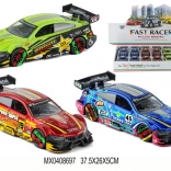 Kovové závodní autíčko 1:36 s otevíracími dveřmi a natahovacím pohonem