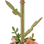 3D dřevěná skládačka růžová růže ROBO TIME