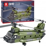 Reobrix stavebnice helikoptéra CH-47 Chinook – vojenský tandemový vrtulník, 1451 dílků