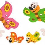 DoDo dřevěná dekorace motýlci a květinky, sada 6 ks