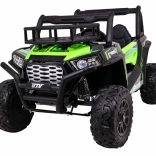 elektrické dětské auto buggy utv 24v se dvěma motory, eva koly a dálkovým ovladačem – zelené