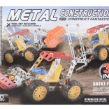 Kovová šroubovací stavebnice – 3 stavební stroje, 122 dílků