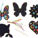 Goki škrabací duhové obrázky k zavěšení – mix motivů