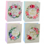 Dárková Taška Květinové Vzory Best Wishes 23 x 18 x 10,5 cm