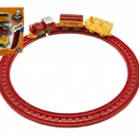 Vlak na klíček s dvema vagóny a kolejemi