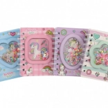 Kapesní kroužkový zápisník s jednorožcem – 60 linkovaných stran (9,5 × 12 cm)