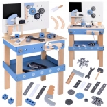 Velký dřevěný dětský pracovní ponk s nářadím