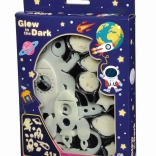 Svítící dekorace na zeď a strop – hvězdy a vesmírná tělesa, 41 ks