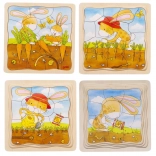 dřevěné vrstvené puzzle zeleninový záhon – vývoj mrkve (goki)