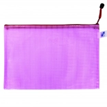 Obálka se zipem síťovaná růžová A4