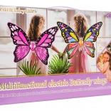 dívčí kostým motýlí víly s duhovými šaty a korunkou