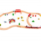 Dřevěná železnice na baterie - Farma Ecotoys