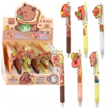 Gelové pero Kapibara s otočným prvkem modrý inkoust