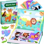 Magnetická kniha – zvířata ze ZOO, magnetické puzzle pro děti