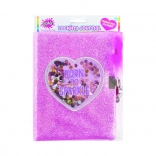 Třpytivý tajný deník se zámkem a péřovým perem