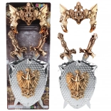 Dětská Rytířská Sada Štít S Dvěma Meči A Maskou Zlatý Orel