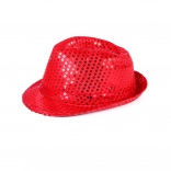 Disco klobouk s LED světlem – červený pro dospělé