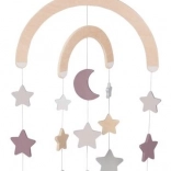 Dřevěný závěsný kolotoč Hvězdičky fialové