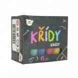 Barevné chodníkové křídy v krabičce, 15 ks