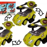 Odrážedlo s vodicí tyčí Mega Car 3v1 – žluté