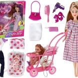 Lalka Lucy Těhotná s Dítětem a Kočárkem