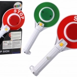 Dětská policejní plácačka oboustranná se světly stop/jeď