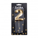 Párty svíčka číslo 2 zlatá