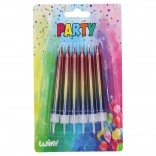 Metalické svíčky se stojánky - 6 kusů