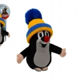 krtek s modro‑žlutým kulichem plyšák 15 cm