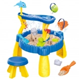 Woopie Stolek vodní a písečný XL s židličkou 2v1 Delfínek 12 el.