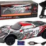 RC sportovní auto 1:8 šedé a bílé SHARK