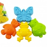 plastové formičky na písek zvířátka, sada 4 ks v síťce