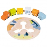 goki provlékací dřevěný vláček s pěti vagónky