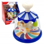 Woopie barevný kolotoč s koníky – modrý bączek pro miminka