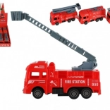 plastové hasičské auto 11 cm na zpětné natažení, 4 druhy, box 12 ks