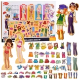 Dřevěné magnetické puzzle módní oblečky