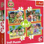 Puzzle 4v1 Cocomelon, Poznej hrdiny Trefl