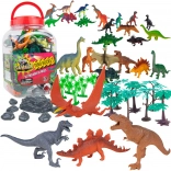 Boley dinosauří figurky v kýblu – 55dílná sada T‑Rex a přátelé
