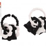 Kousátka pro miminka – černobílé tvary, chrastítko a úchyt