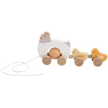 VIGA PolarB Dřevěná Slepice s Kuřátky na Tahání