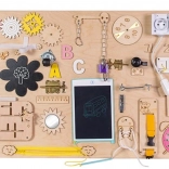 Dřevěná senzorická busy board tabule 75 × 50 cm